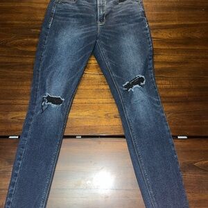 Old Navy Blue Skinny Jeans Distressed Casual